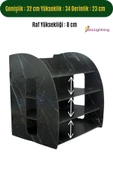 StarLightning Masa Düzenleyici Organizer Evrak Rafı Masaüstü Organizer Siyah Mermer Renk Model 6 - 2