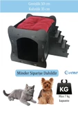 Evene Kedi Evi Kedi Yuvası Kedi Kulübesi Ahşap Kedi Evi Büyük Kedi Evi Model 3 Siyah - 2