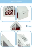 Evene Kedi Evi Kedi Yuvası Kedi Kulübesi Ahşap Kedi Evi Büyük Kedi Evi Model 1 Beyaz - 3