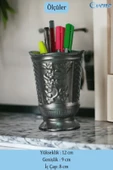 Evene Kalemlik Masa Kalemliği Organizer Kalemlik Gümüş Eskitme Renk Model 9 - 2