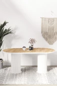 AVVİO Kiev PTT LAKE MDF BEYAZ AYAKLI 80x160 MUTFAK MASASI YEMEK MASASI - 2
