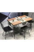 AVVİO Berra 4  Kişilik Yemek Masası Takımı-Mutfak Masası Takımı-Ceviz - 2