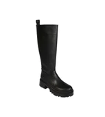 YAZKIŞ Kadın Siyah Krem Düz Taban Çizme Tpuk Boyu 6cm Diz Boyu 37cm - 2