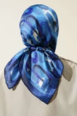 Pastel Desen Eşarp İndigo - 3
