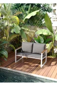 AVVİO Yasemin 2 Lİ Balkon, Bahçe, Cafe - Metal Kanepe Koltuk(YIKANABİLİR KILIF - 1