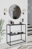 AVVİO MİKA Temper Füme Camlı Metal Dresuar 30x80 - 1