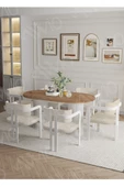 AVVİO ANFORA  Ptt Lake Mdf Ayak 6'lı Tokyo Metal Demonte Sandalye 80x160 Masa Sandalye Takımı - 2