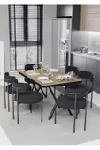 AVVİO Margo  Teddy Sandalye 80x140 Yemek Masası Mutfak Masası 6 Kişilik Masa Sandalye Takımı thumbnail 2