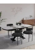 AVVİO Pıero Lak Panel 80x130 Açılır Yemek Masası Mutfak Masası 4 Kişilik Masa Sandalye Takımı thumbnail 2
