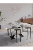 AVVİO Pıero Lak Panel 80x130 Açılır Yemek Masası Mutfak Masası 4 Kişilik Masa Sandalye Takımı thumbnail 2
