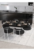 AVVİO Wella Lak Panel 80x130 Açılır Yemek Masası Mutfak Masası 6 Kişilik Masa Sandalye Takımı thumbnail 2
