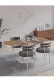 AVVİO PIERO 80x130 Açılır Yemek Masası Mutfak Masası 4 Kişilik Masa Sandalye Takımı thumbnail 1