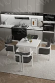 AVVİO DORA Lake Mdf Ayak Tokyo Demonte Sandalye 80x80 Yemek Masası Mutfak Masası 4 Kişilik - 2