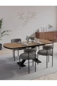 AVVİO Pıero Lak Panel 80x130 Açılır Yemek Masası Mutfak Masası 4 Kişilik Masa Sandalye Takımı thumbnail 2
