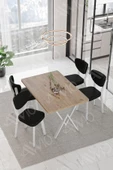 AVVİO Senta Beyaz Elma Sandalye 80x120 Yemek Masası Mutfak Masası 4 Kişilik Masa Sandalye Takımı thumbnail 1