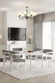 AVVİO Lucas Lake Mdf Ayak Tokyo Demonte Sandalye 80x120 Yemek Masası Mutfak Masası 4 Kişilik - 2
