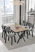 AVVİO Pedra ELMA Sandalye 80x120 Yemek Masası Mutfak Masası 4 Kişilik Masa Sandalye Takımı thumbnail 2