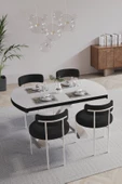 AVVİO PIERO 80x130 Açılır Yemek Masası Mutfak Masası 4 Kişilik Masa Sandalye Takımı thumbnail 1