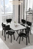 AVVİO MİDA  ELMA Sandalye 80x140 Yemek Masası Mutfak Masası 6 Kişilik Masa Sandalye Takım thumbnail 2