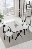 AVVİO Carla ELMA Sandalye 80x120 Yemek Masası Mutfak Masası 4 Kişilik Masa Sandalye Takım thumbnail 1