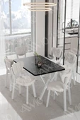 AVVİO LİDYANA  ELMA Sandalye 80x140 Yemek Masası Mutfak Masası 6 Kişilik Masa Sandalye Takım - 2