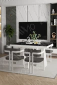 AVVİO Angelos Lake Mdf Ayak Tokyo Demonte Sandalye 80x120 Yemek Masası Mutfak Masası 4 Kişilik - 2