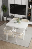 AVVİO Lato Lake Mdf Ayak Tokyo Demonte Sandalye 80x120 Yemek Masası Mutfak Masası 4 Kişilik thumbnail 1
