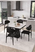 AVVİO ELİTE Siyah Polo Metal Sandalye 90X90 Kare  Yemek Masası Mutfak Masası Masa Sandalye Takımı thumbnail 2