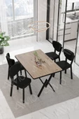 AVVİO Vanensi  ELMA Sandalye 80x120 Yemek Masası Mutfak Masası 4 Kişilik Masa Sandalye Takım thumbnail 1
