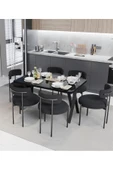 AVVİO Margo  Teddy Sandalye 80x140 Yemek Masası Mutfak Masası 6 Kişilik Masa Sandalye Takımı thumbnail 1