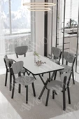 AVVİO ELMA Sandalye 80x140 Yemek Masası Mutfak Masası 6 Kişilik Masa Sandalye Takım thumbnail 2