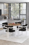 AVVİO Sirius PTT Lake MDF Ayak 4'lü Tokyo Metal Demonte Sandalye 90X90 Masa Sandalye Takımı - 2