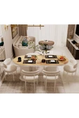 AVVİO Veyron Teddy Sandalye 80x140 Yemek Masası Mutfak Masası 6 Sandalyeli Masa Sandalye Takım thumbnail 1