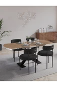 AVVİO Pıero Lak Panel 80x130 Açılır Yemek Masası Mutfak Masası 4 Kişilik Masa Sandalye Takımı thumbnail 1