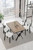 AVVİO Carla ELMA Sandalye 80x120 Yemek Masası Mutfak Masası 4 Kişilik Masa Sandalye Takım thumbnail 1
