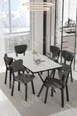 AVVİO VİNA ELMA Sandalye 80x140 Yemek Masası Mutfak Masası 6 Kişilik Masa Sandalye Takım thumbnail 2