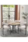 AVVİO Metal Teddy Sandalye 90x90 Yuvarlak Kum Saati Ayak Mutfak Masası Takımı Yemek Masası Takımı thumbnail 1
