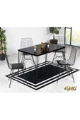 AVVİO 80x120 Home Mira 4 Kişilik Kafes Sandalyeli Masa Sandalye Takımı thumbnail 1