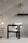 AVVİO SOPHİA Tokyo Sandalye Siyah Mutfak Salon Yemek Odası Sandalyesi Demonte Metal Ayak - 2