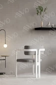 AVVİO TRENTO Tokyo Sandalye Beyaz Mutfak Salon Yemek Odası Sandalyesi Demonte Metal Ayak - 2