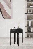 AVVİO Solid Siyah  Metal Ayak İstiflenebilir Mutfak-Balkon Taburesi (2 Adet) thumbnail 1