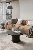 AVVİO Woven Lake MDF AYAK  Modern Yuvarlak Orta Sehpa 70 CM - 1