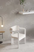 AVVİO TRENTO Tokyo Sandalye Beyaz Mutfak Salon Yemek Odası Sandalyesi Demonte Metal Ayak thumbnail 1