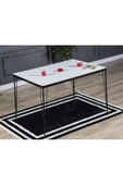 AVVİO Arya 4 Kişilik 80x120 Yemek Masası Takımı-mutfak Masası Takımı- Düz Beyaz Oval Kenar - 2