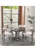 AVVİO Metal Teddy Sandalye 90x90 Yuvarlak Kum Saati Ayak Mutfak Masası Takımı Yemek Masası Takımı thumbnail 1