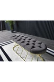 Rehber Mobilya Aksesuar Nova Gold Kaplama Metal Puf-bench-120 Cm-siyah - 1