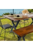 AVVİO 6 Kişilik Kütük Bahçe Masası- Balkon Masası Takımı (80x180) thumbnail 2