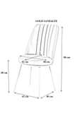 AVVİO Gold Sandalye- Yemek Masası Sandalyesi - Mutfak Masası Sandalyesi Gri Renk- Metal Siyah Ayak thumbnail 2