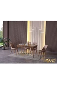 AVVİO Belinda Yemek Masası Mutfak Masası Açılır Masa Takımı 4 Sandalyeli thumbnail 1