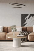 AVVİO Woven Lake MDF AYAK  Modern Yuvarlak Orta Sehpa 70 CM - 2
